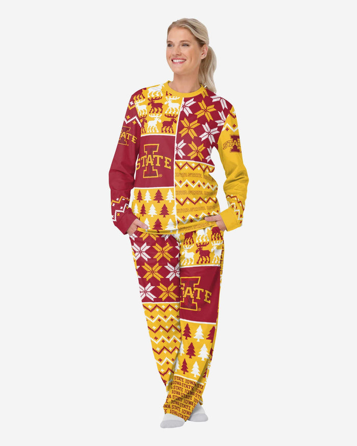 Iowa State Cyclones Womens Busy Block Family Holiday Pajamas FOCO S - FOCO.com