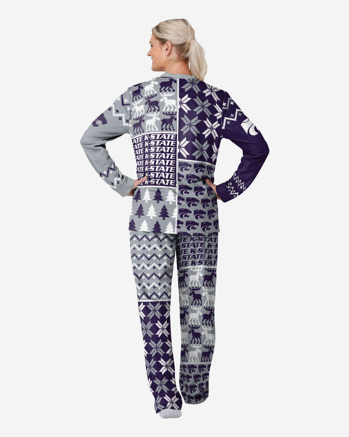 Kansas State Wildcats Womens Busy Block Family Holiday Pajamas FOCO - FOCO.com