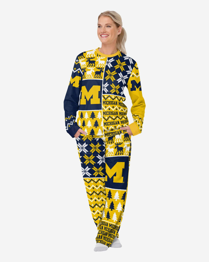 Michigan Wolverines Womens Busy Block Family Holiday Pajamas FOCO S - FOCO.com