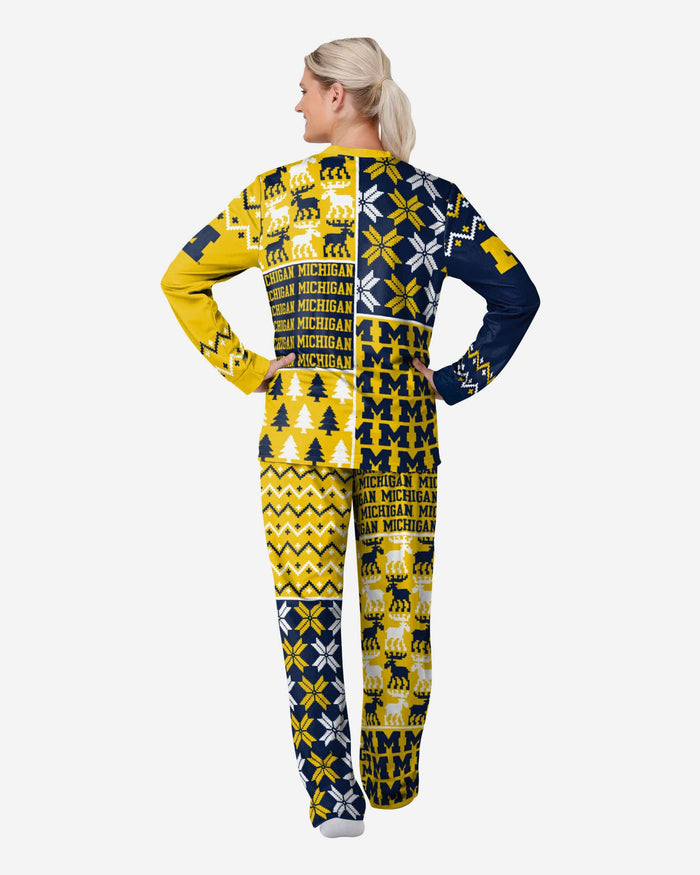 Michigan Wolverines Womens Busy Block Family Holiday Pajamas FOCO - FOCO.com