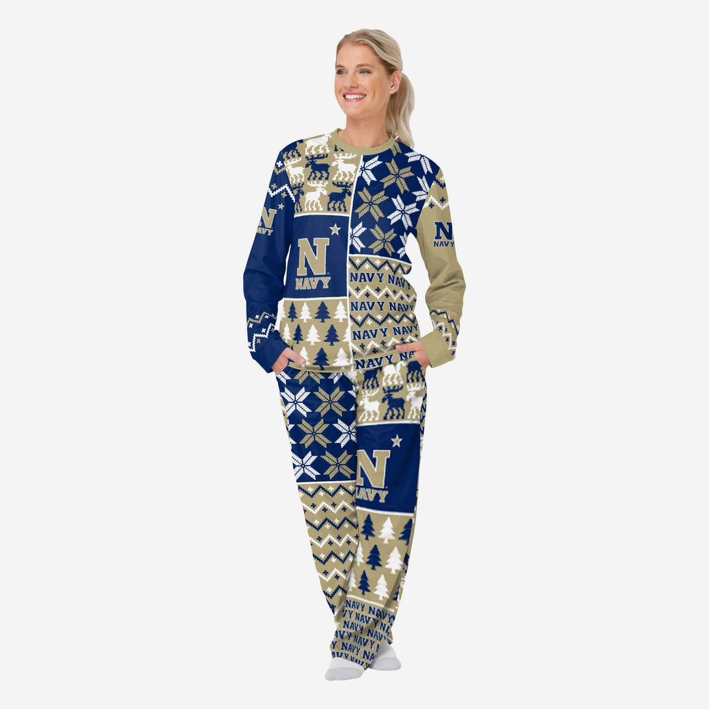 Navy Midshipmen Womens Busy Block Family Holiday Pajamas FOCO S - FOCO.com