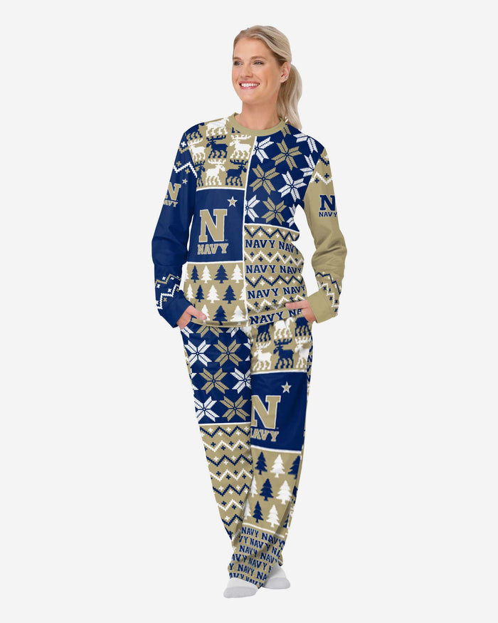 Navy Midshipmen Womens Busy Block Family Holiday Pajamas FOCO S - FOCO.com