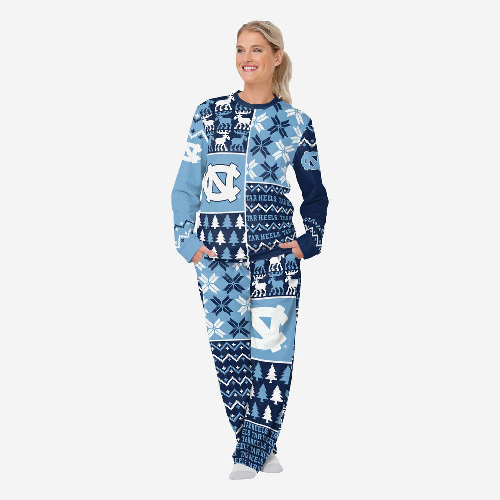 North Carolina Tar Heels Womens Busy Block Family Holiday Pajamas FOCO S - FOCO.com