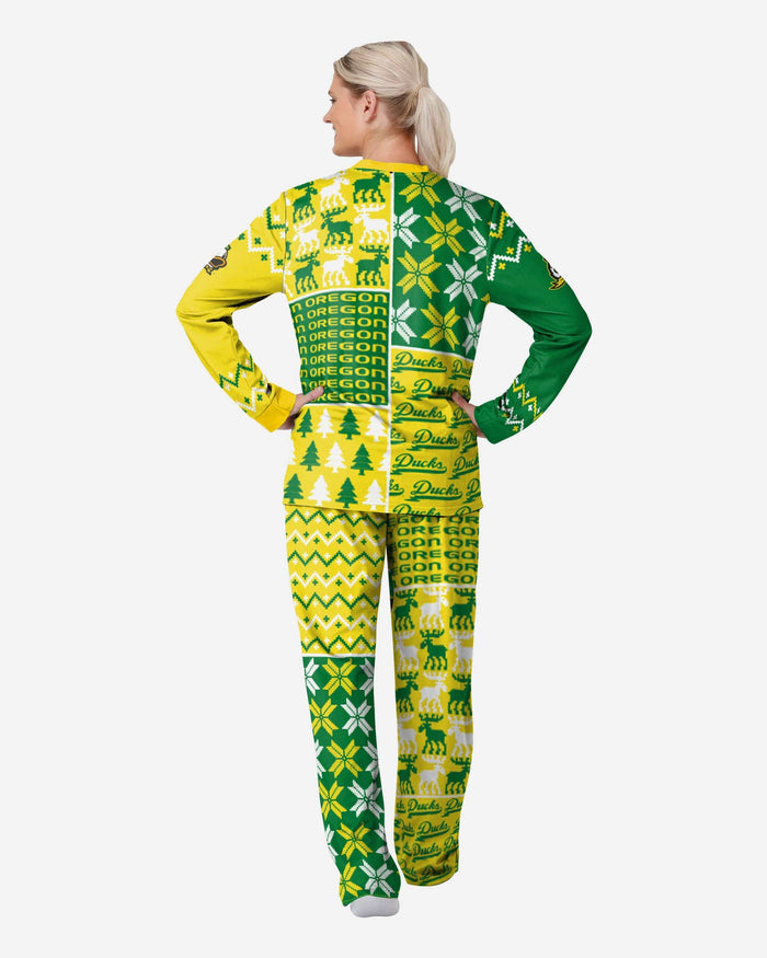 Oregon Ducks Womens Busy Block Family Holiday Pajamas FOCO - FOCO.com