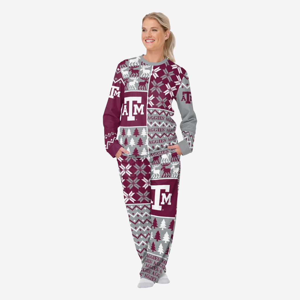 Texas A&M Aggies Womens Busy Block Family Holiday Pajamas FOCO S - FOCO.com