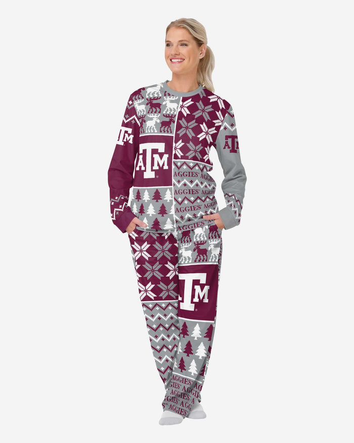 Texas A&M Aggies Womens Busy Block Family Holiday Pajamas FOCO S - FOCO.com