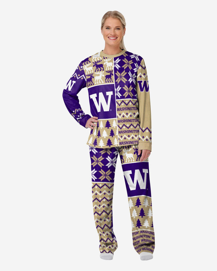 Washington Huskies Womens Busy Block Family Holiday Pajamas FOCO S - FOCO.com