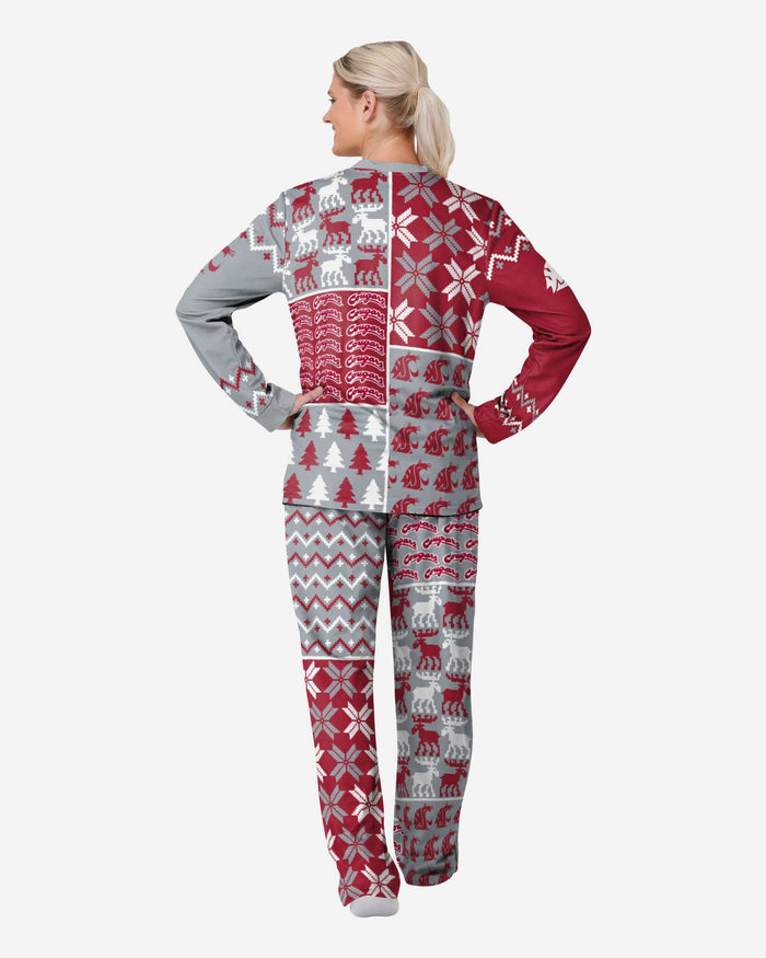 Washington State Cougars Womens Busy Block Family Holiday Pajamas FOCO - FOCO.com