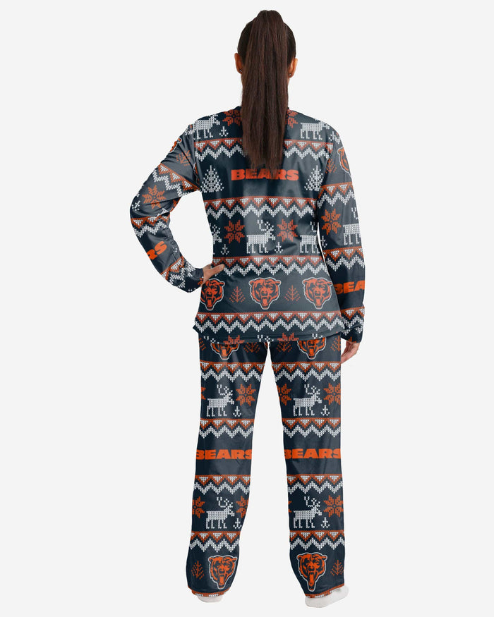 Chicago Bears Womens Ugly Pattern Family Holiday Pajamas FOCO - FOCO.com