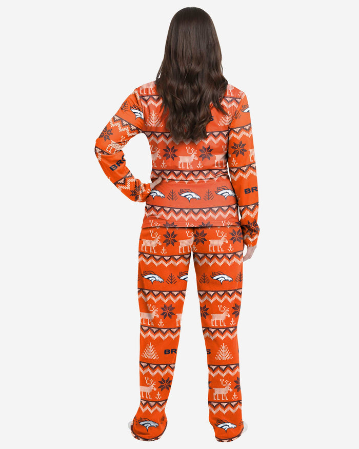 Denver Broncos Womens Ugly Pattern Family Holiday Pajamas FOCO - FOCO.com