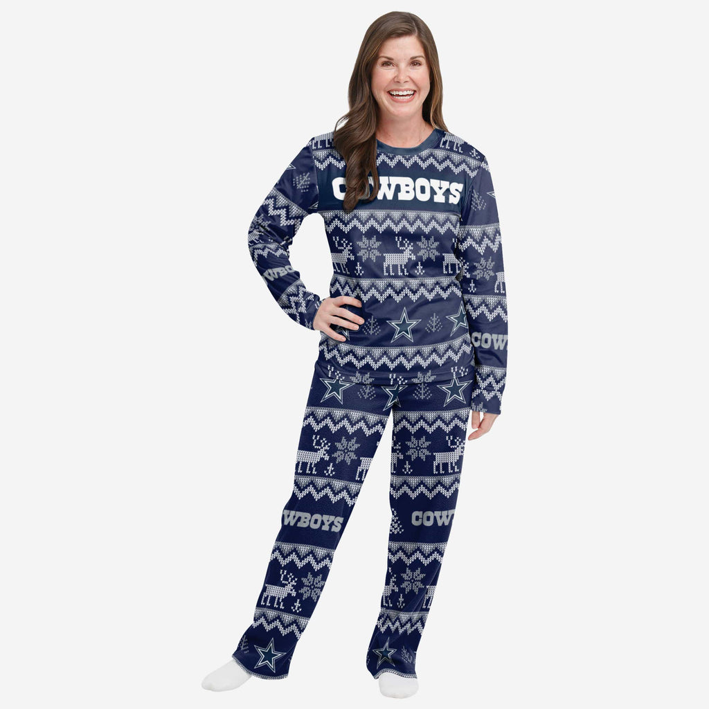 Dallas Cowboys Womens Ugly Pattern Family Holiday Pajamas FOCO S - FOCO.com