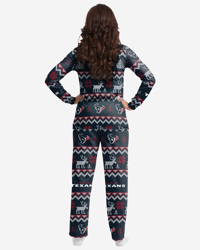 Houston Texans Womens Ugly Pattern Family Holiday Pajamas FOCO - FOCO.com