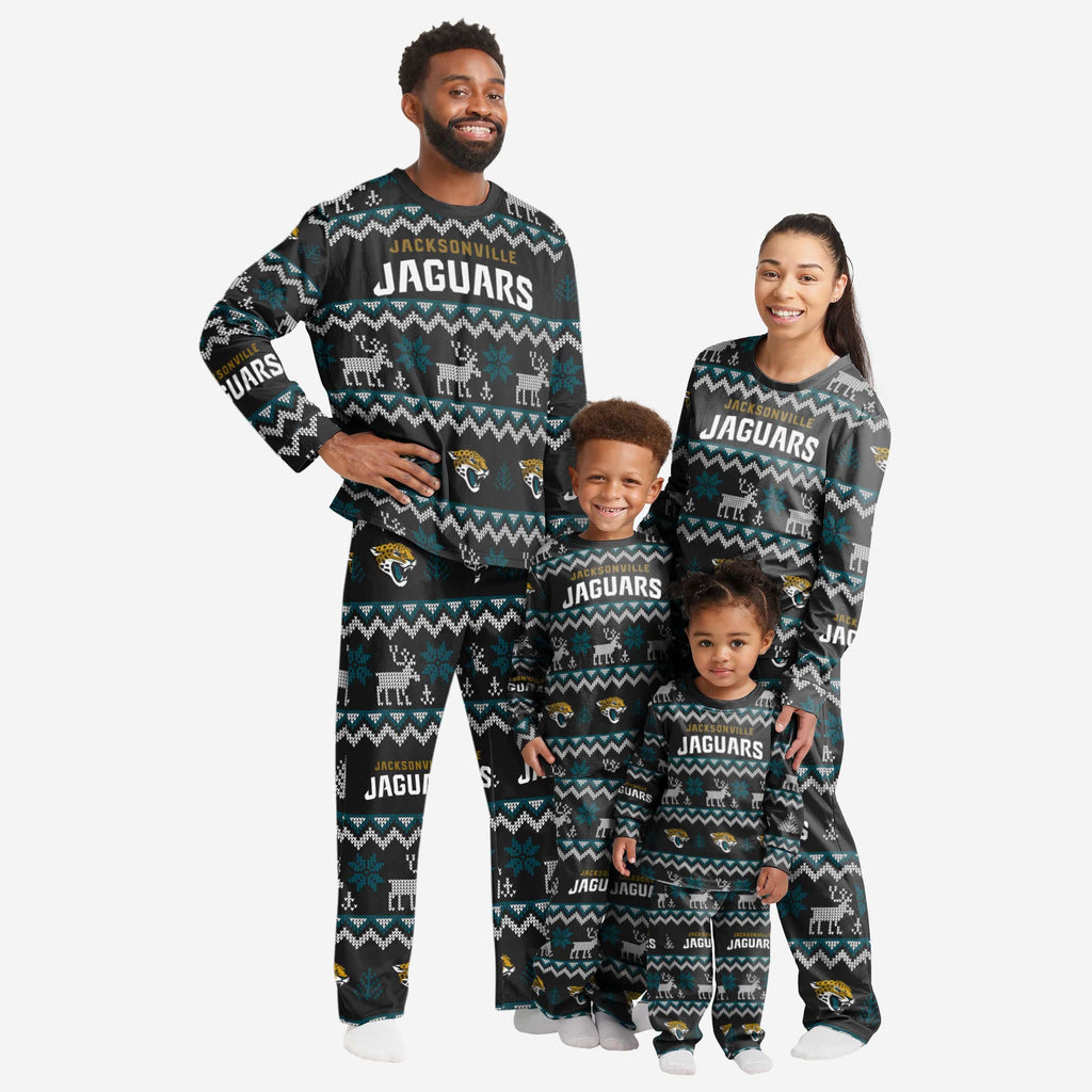 Jacksonville Jaguars Womens Ugly Pattern Family Holiday Pajamas FOCO