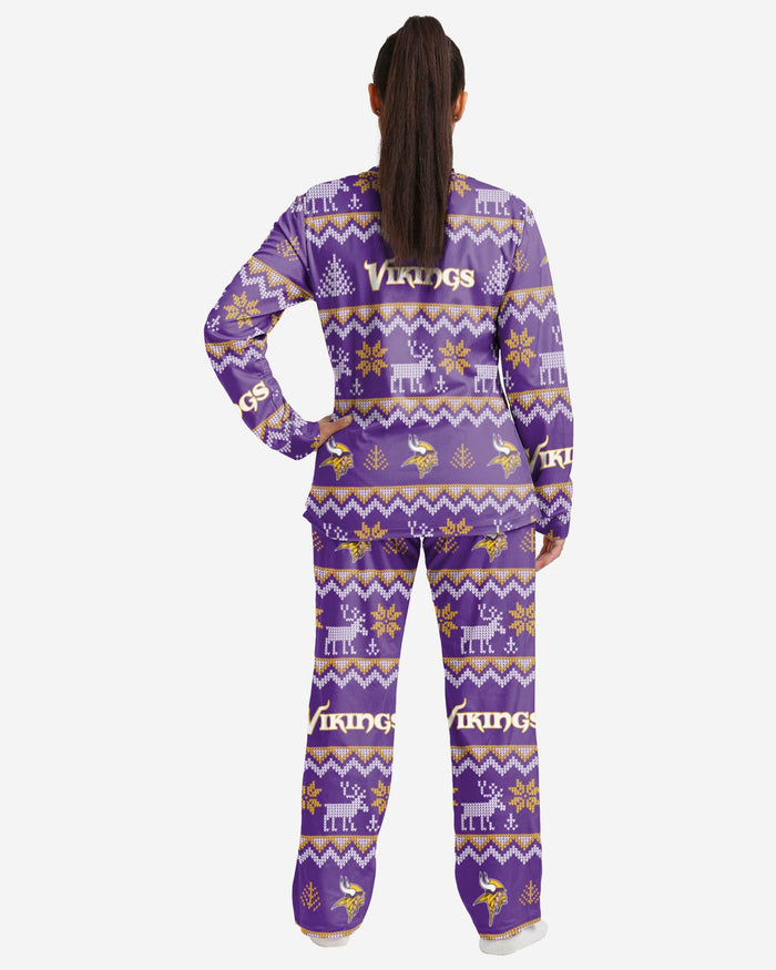 Minnesota Vikings Womens Ugly Pattern Family Holiday Pajamas FOCO - FOCO.com