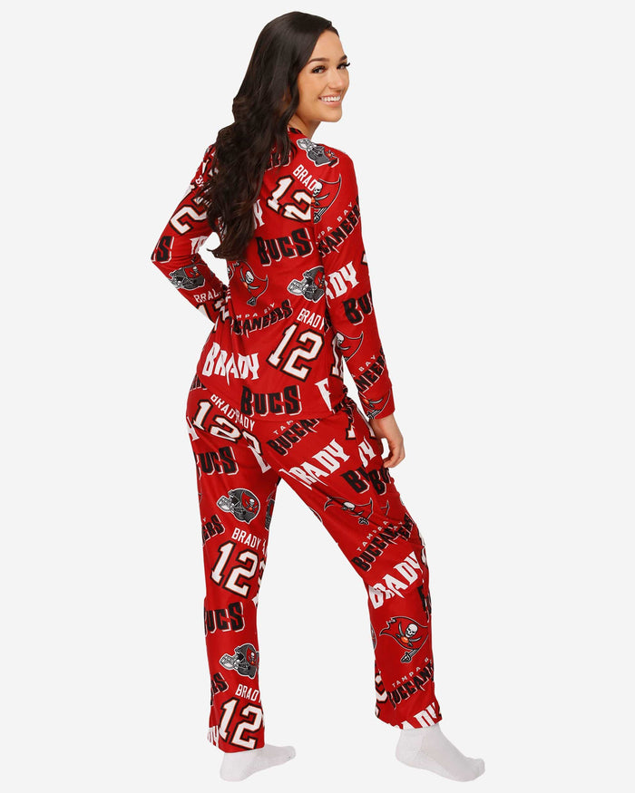 Tampa Bay Buccaneers Womens Tom Brady Pajama Set FOCO - FOCO.com