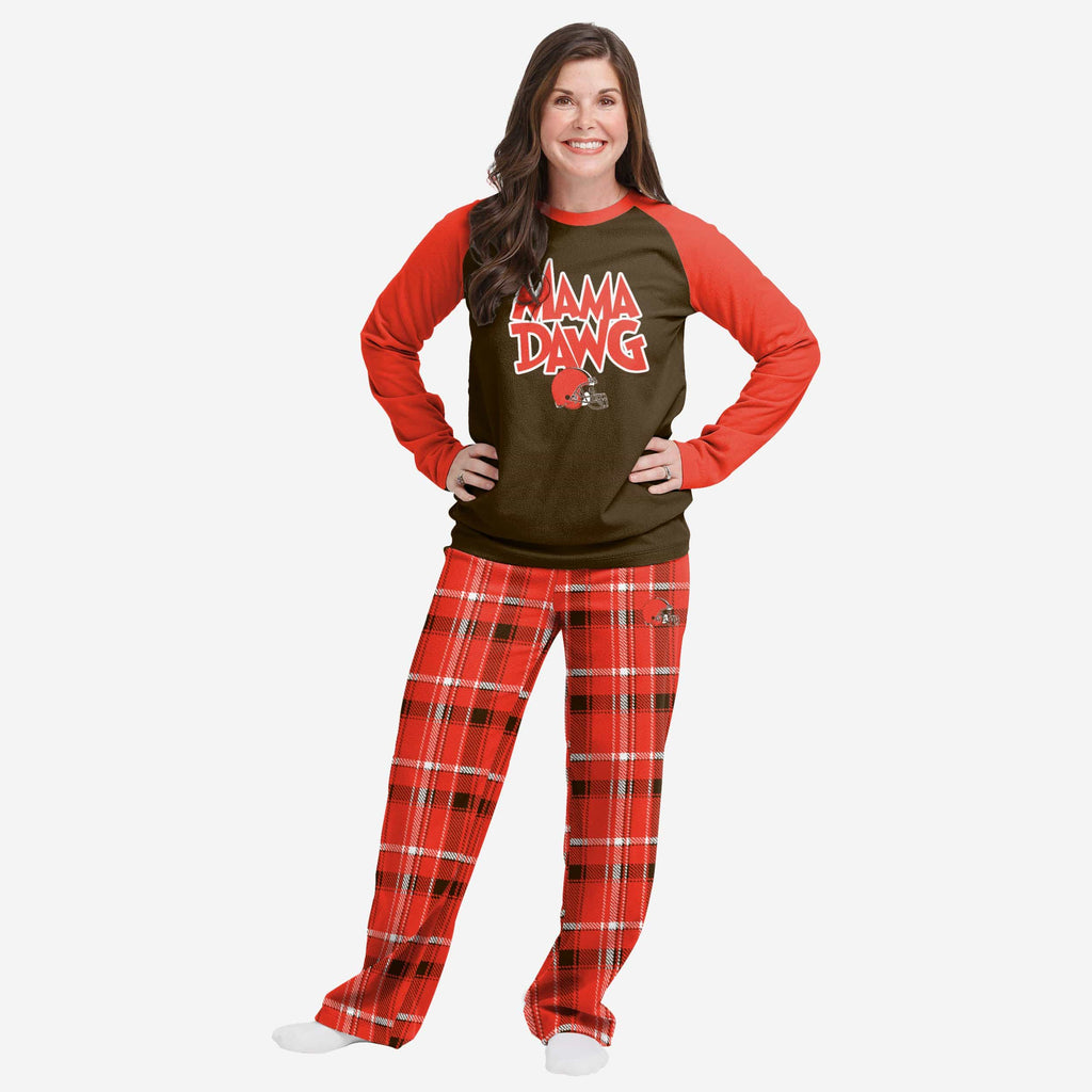 Cleveland Browns Womens Plaid Family Holiday Pajamas FOCO S - FOCO.com