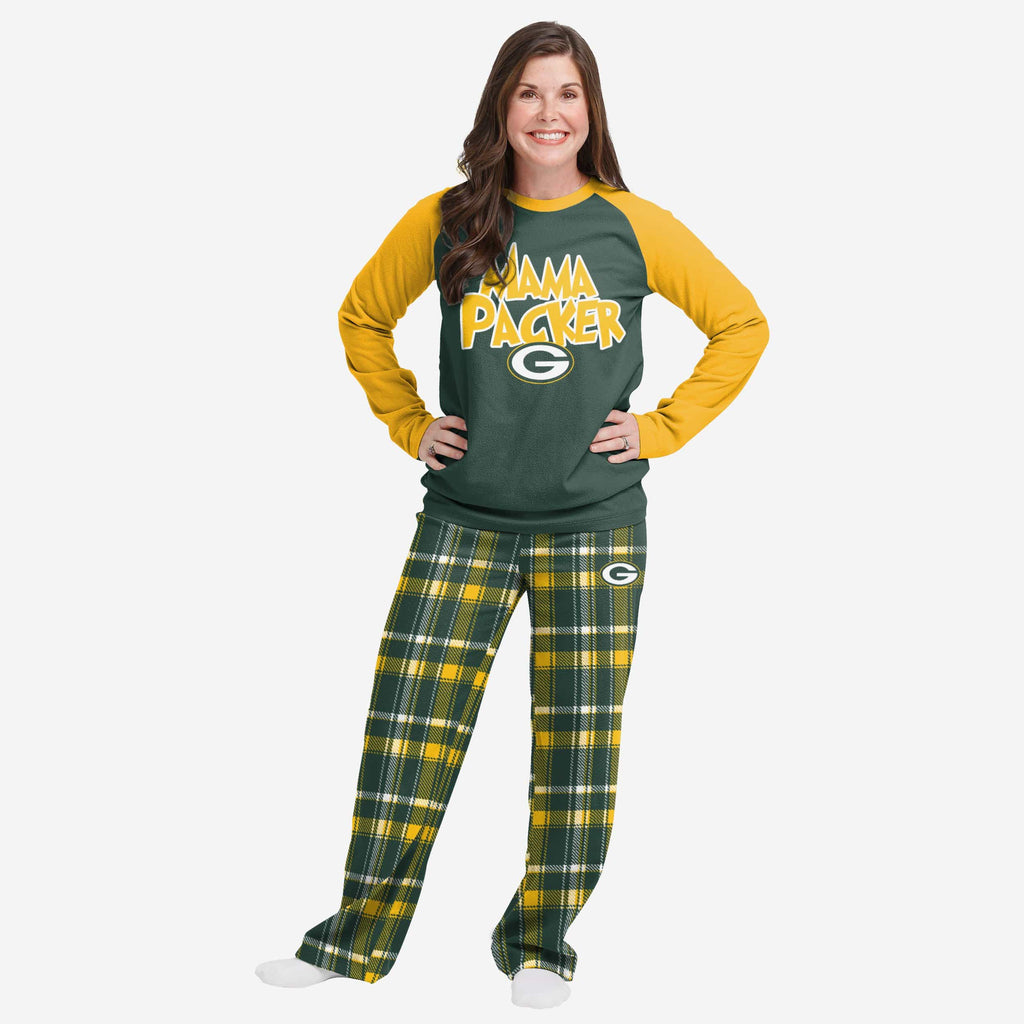 Green Bay Packers Womens Plaid Family Holiday Pajamas FOCO S - FOCO.com