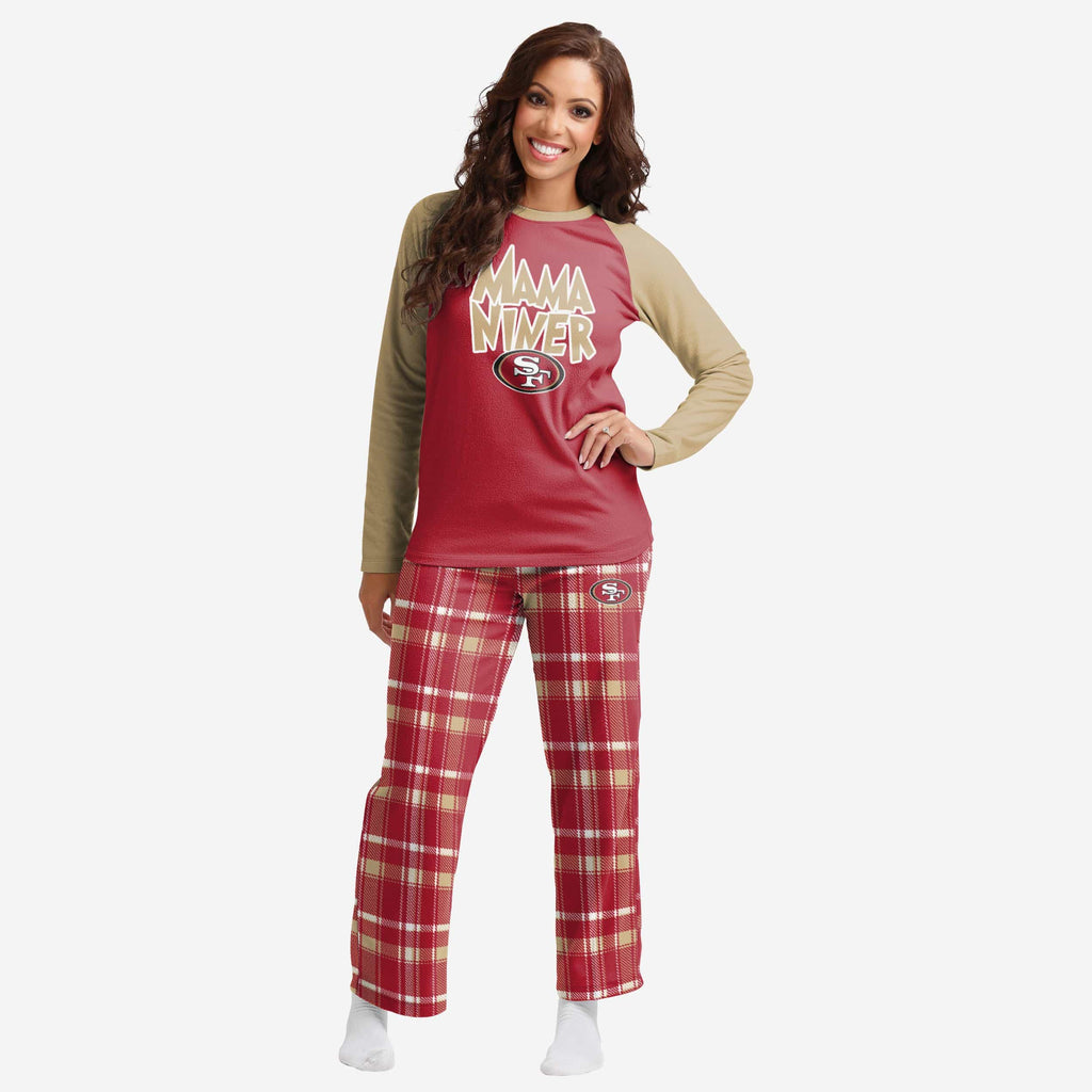 San Francisco 49ers Womens Plaid Family Holiday Pajamas FOCO S - FOCO.com