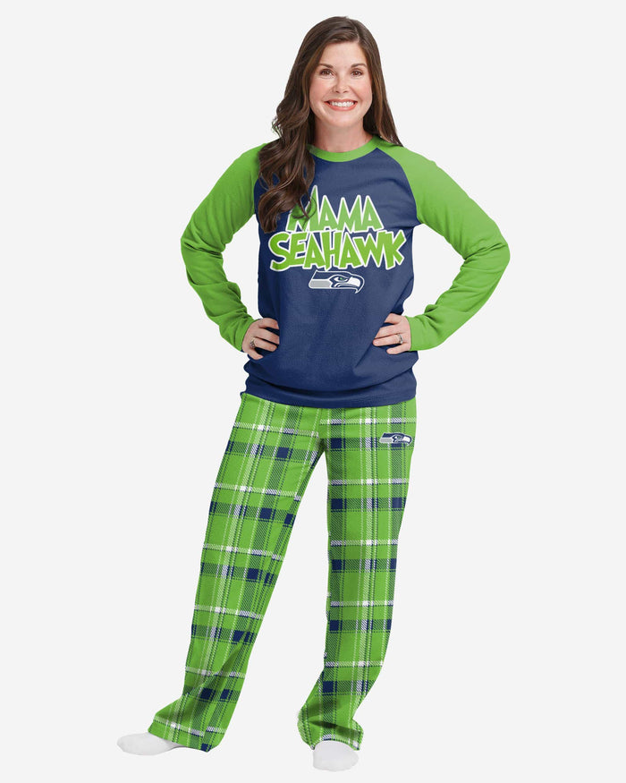 Seattle Seahawks Womens Plaid Family Holiday Pajamas FOCO S - FOCO.com