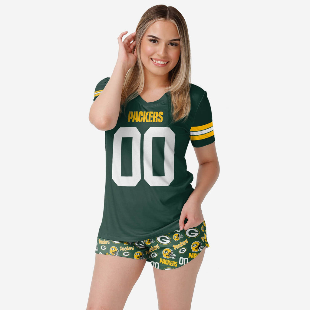 Green Bay Packers Womens Gameday Ready Pajama Set FOCO S - FOCO.com