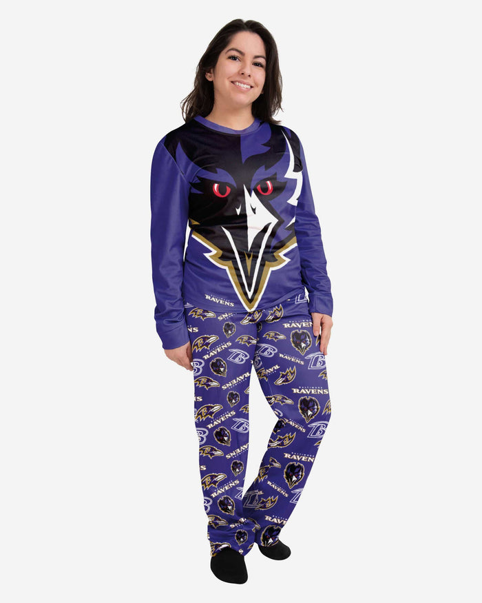 Poe Baltimore Ravens Womens Mascot Pajamas FOCO S - FOCO.com