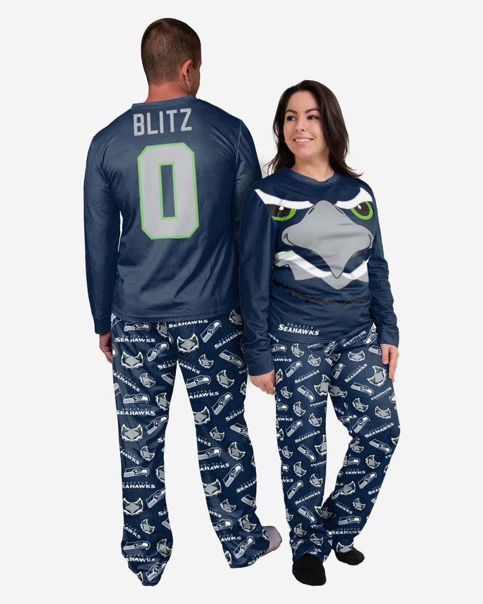 Blitz Seattle Seahawks Womens Mascot Pajamas FOCO - FOCO.com