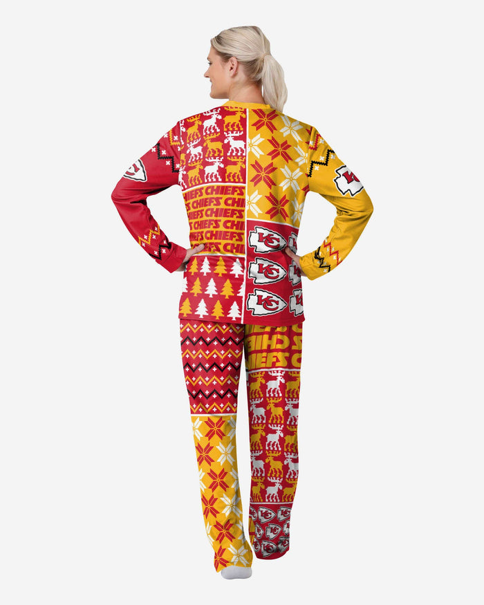 Kansas City Chiefs Womens Busy Block Family Holiday Pajamas FOCO - FOCO.com