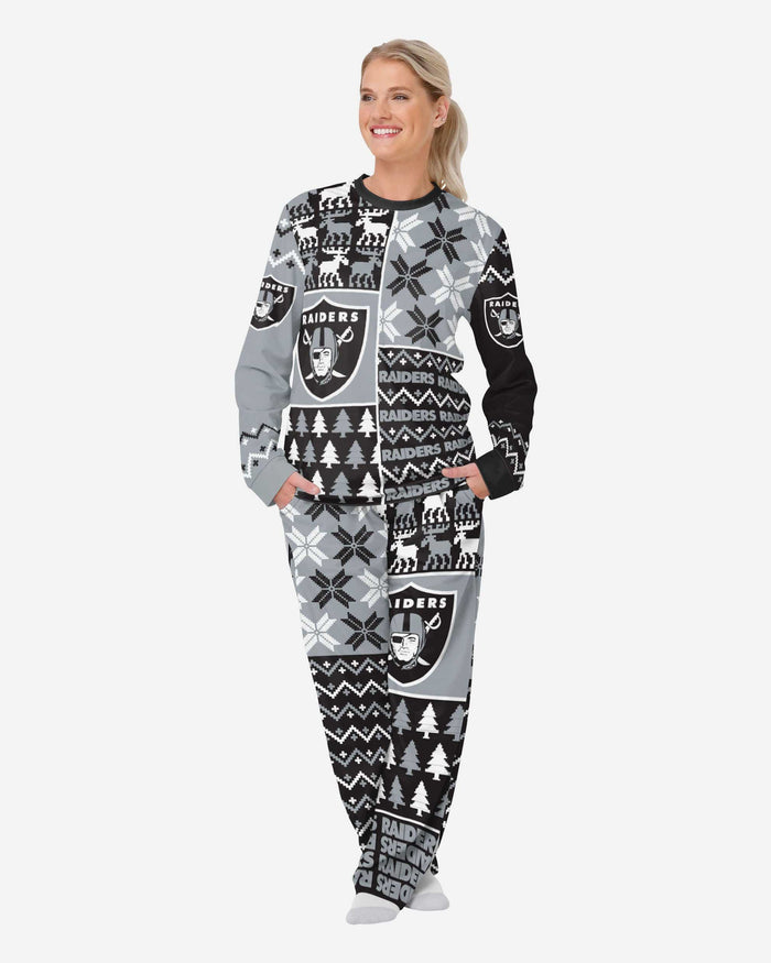 Las Vegas Raiders Womens Busy Block Family Holiday Pajamas FOCO S - FOCO.com