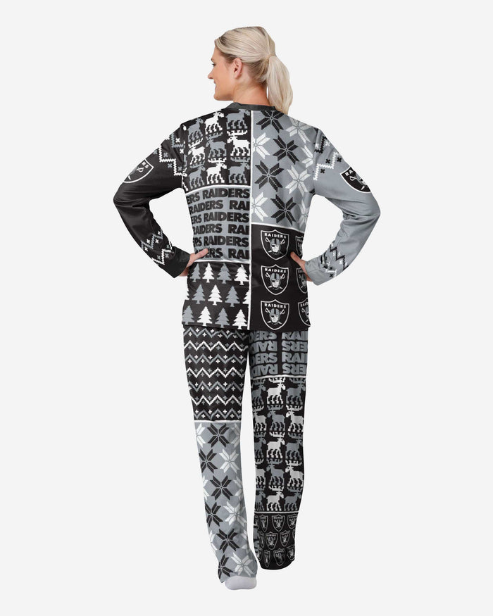 Las Vegas Raiders Womens Busy Block Family Holiday Pajamas FOCO - FOCO.com