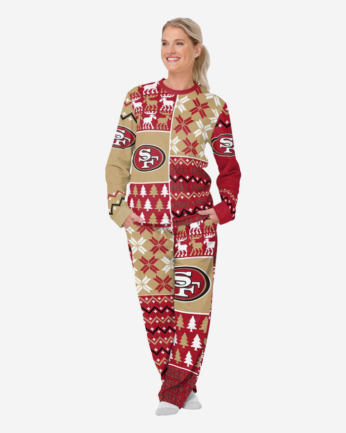 San Francisco 49ers Womens Busy Block Family Holiday Pajamas FOCO S - FOCO.com