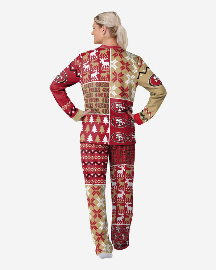 San Francisco 49ers Womens Busy Block Family Holiday Pajamas FOCO - FOCO.com