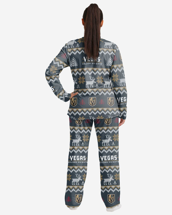 Vegas Golden Knights Womens Ugly Pattern Family Holiday Pajamas FOCO - FOCO.com