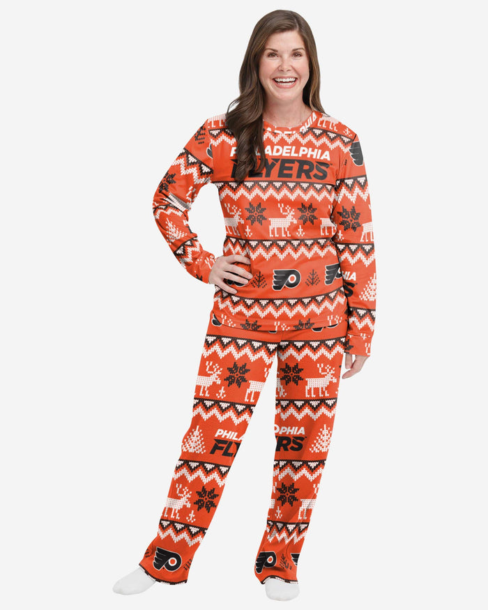 Philadelphia Flyers Womens Ugly Pattern Family Holiday Pajamas FOCO S - FOCO.com