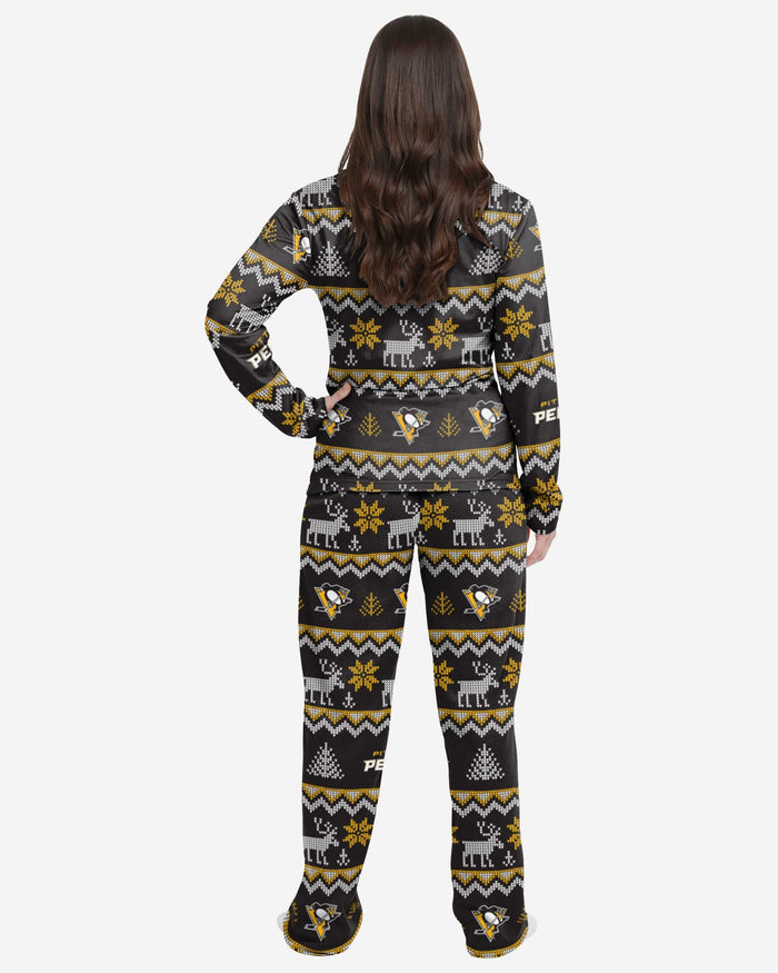 Pittsburgh Penguins Womens Ugly Pattern Family Holiday Pajamas FOCO - FOCO.com