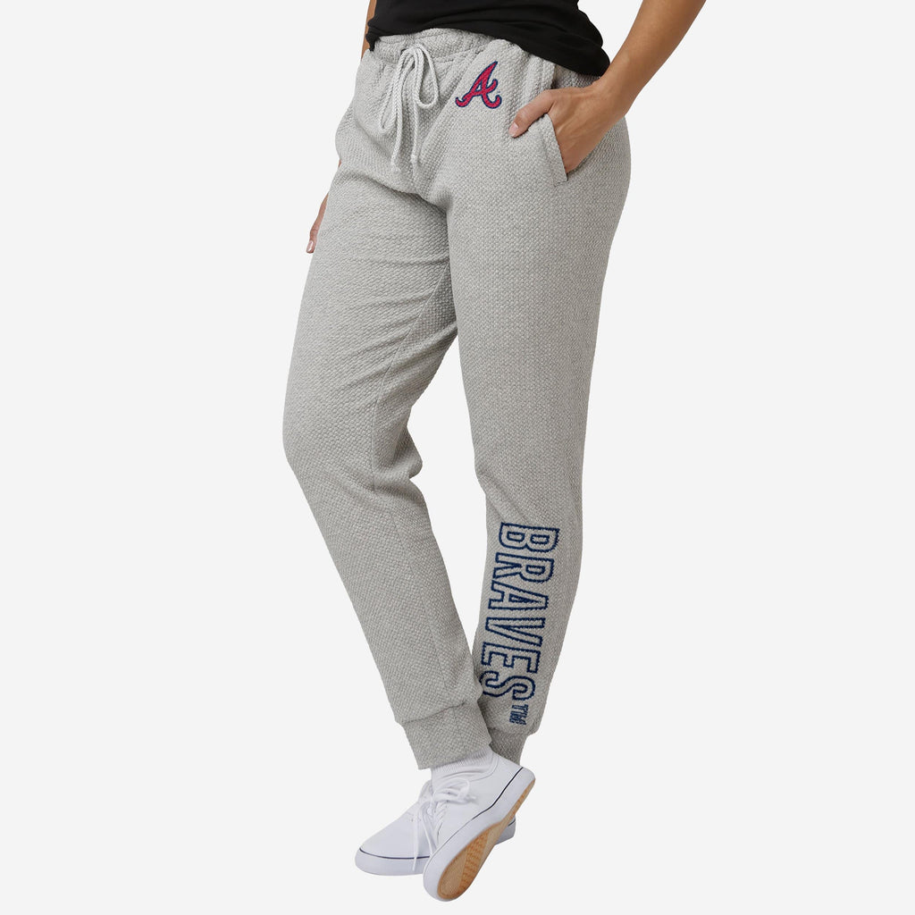 Atlanta Braves Womens Gray Woven Joggers FOCO S - FOCO.com