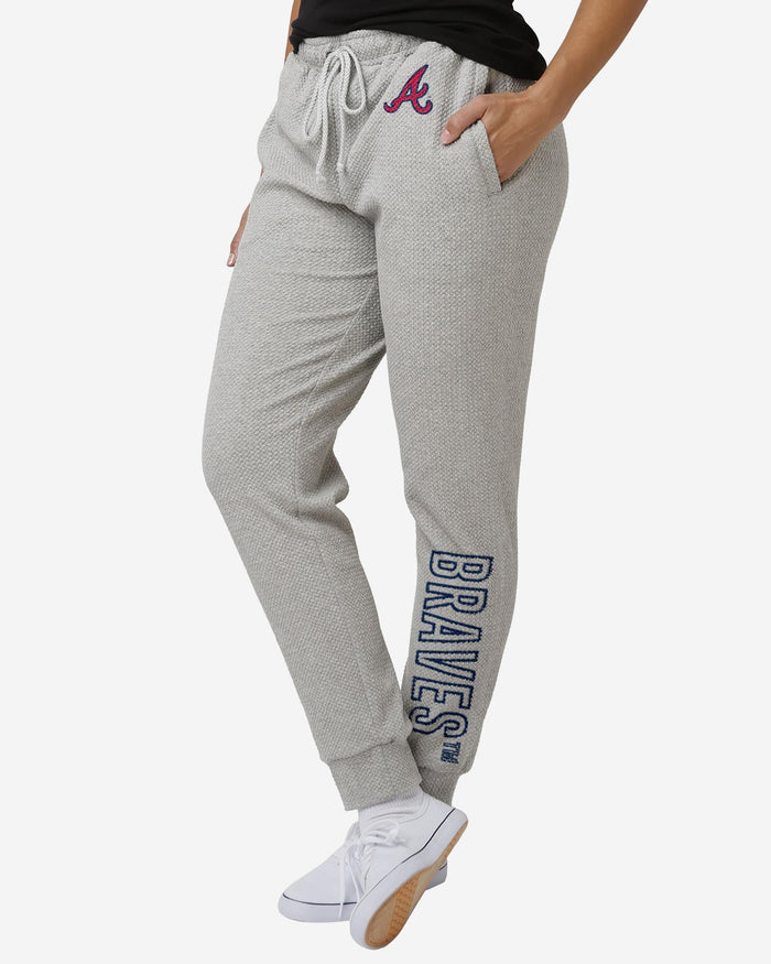 Atlanta Braves Womens Gray Woven Joggers FOCO S - FOCO.com