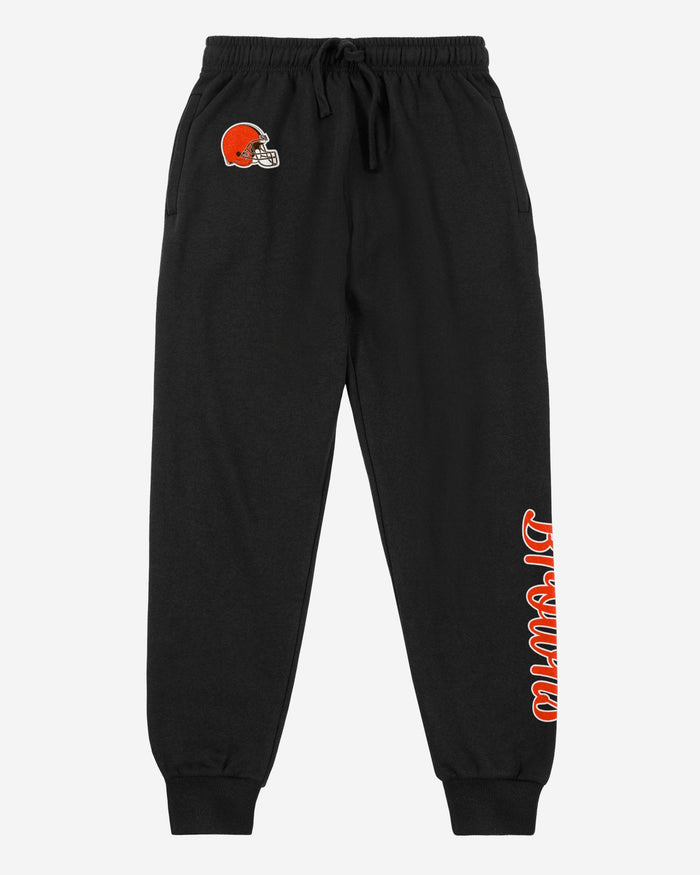 Cleveland Browns Womens Script Wordmark Black Joggers FOCO - FOCO.com