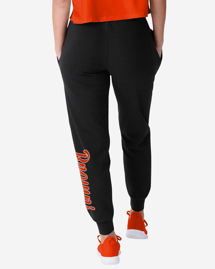 Cleveland Browns Womens Script Wordmark Black Joggers FOCO - FOCO.com