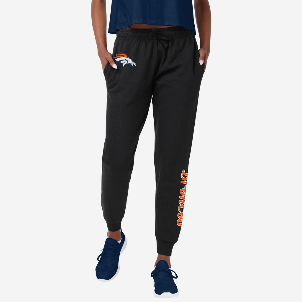 Denver Broncos Womens Script Wordmark Black Joggers FOCO S - FOCO.com