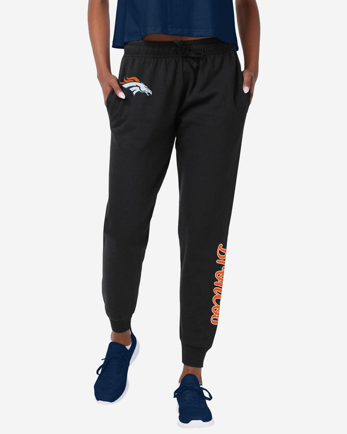 Denver Broncos Womens Script Wordmark Black Joggers FOCO S - FOCO.com