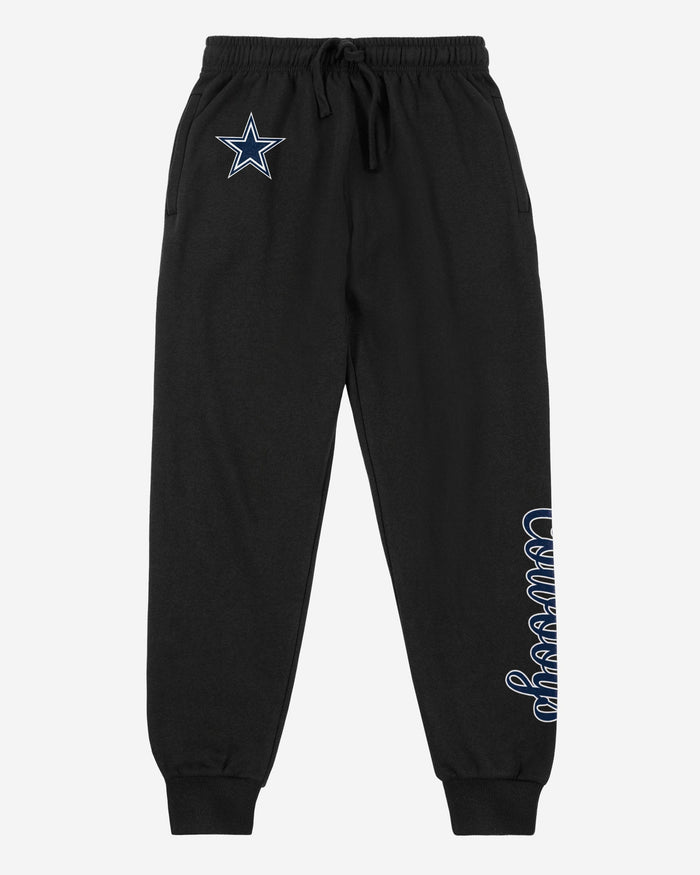 Dallas Cowboys Womens Script Wordmark Black Joggers FOCO - FOCO.com