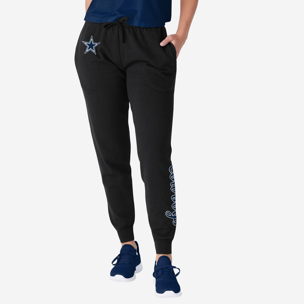 Dallas Cowboys Womens Script Wordmark Black Joggers FOCO S - FOCO.com