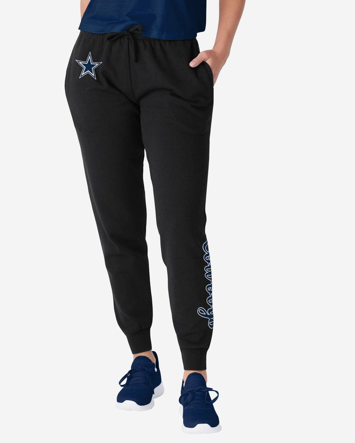 Dallas Cowboys Womens Script Wordmark Black Joggers FOCO S - FOCO.com