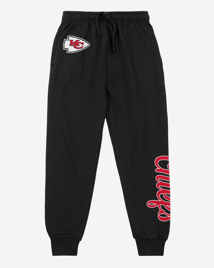 Kansas City Chiefs Womens Script Wordmark Black Joggers FOCO - FOCO.com