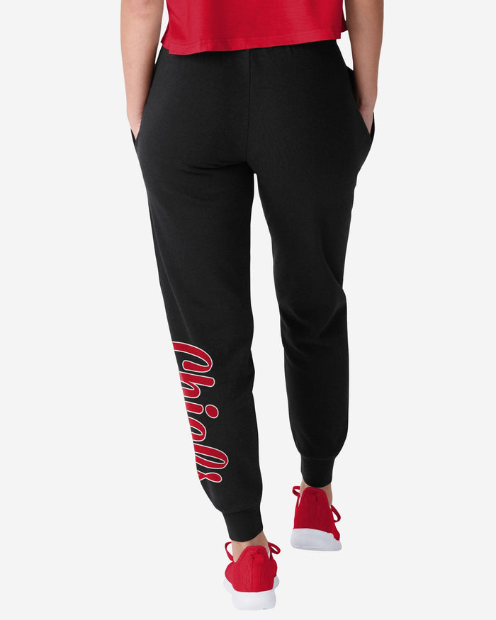 Kansas City Chiefs Womens Script Wordmark Black Joggers FOCO - FOCO.com