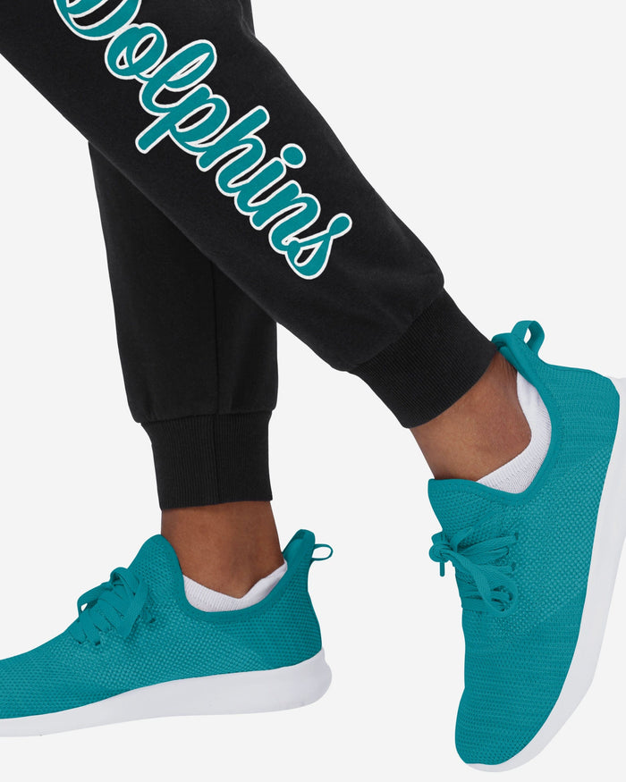 Miami Dolphins Womens Script Wordmark Black Joggers FOCO - FOCO.com