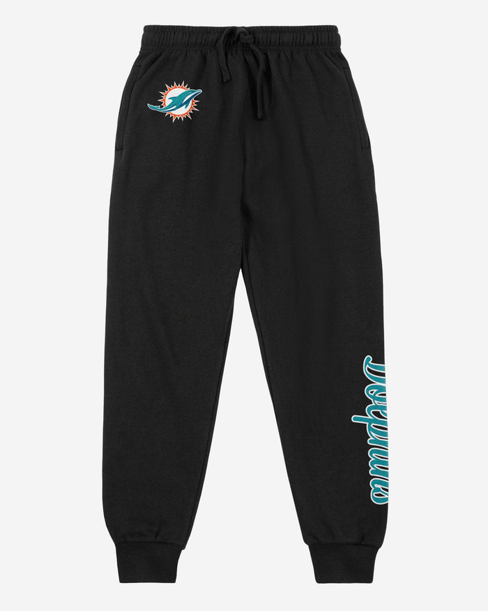 Miami Dolphins Womens Script Wordmark Black Joggers FOCO - FOCO.com