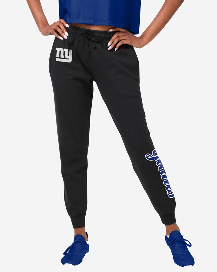 New York Giants Womens Script Wordmark Black Joggers FOCO S - FOCO.com