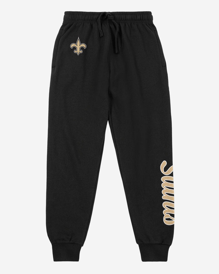 New Orleans Saints Womens Script Wordmark Black Joggers FOCO - FOCO.com