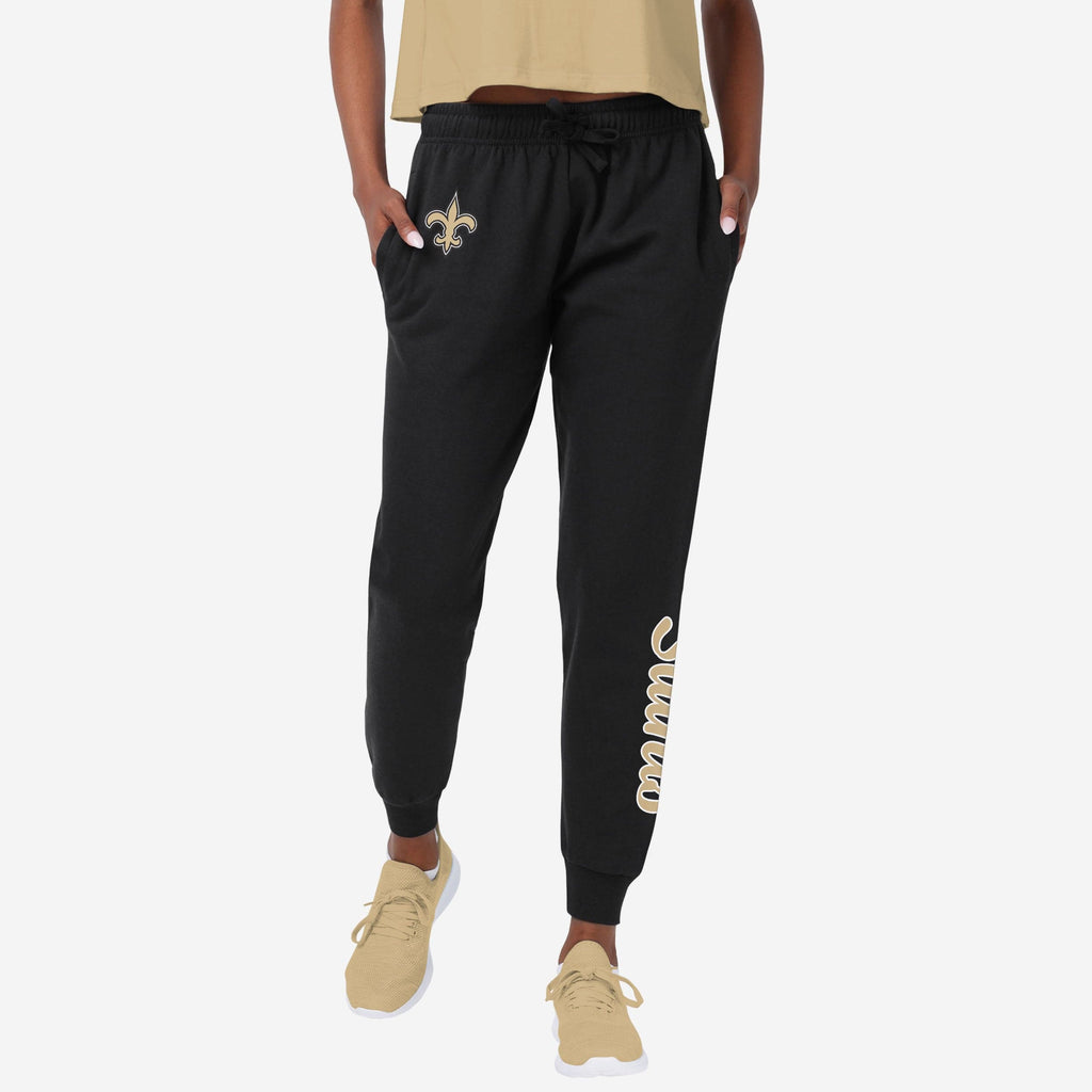 New Orleans Saints Womens Script Wordmark Black Joggers FOCO S - FOCO.com